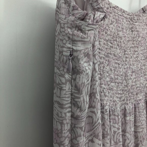 Wilfred Aritzia Broadway Lilac / White Birch printed bustier tiered maxi dress - Picture 9 of 16